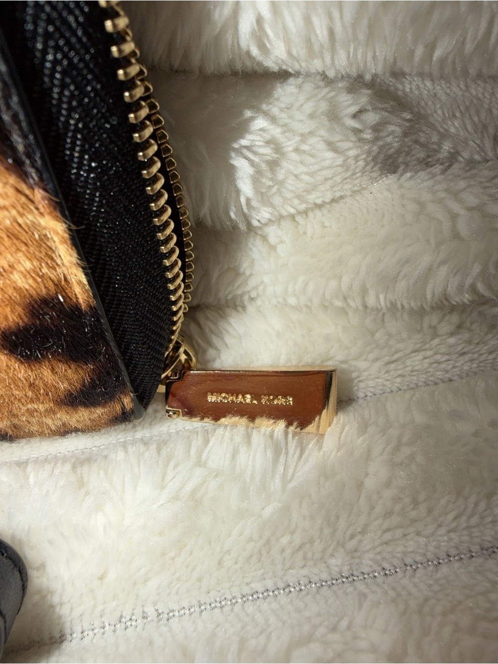 Michael Kors Leopard-Print Wristlet Wallet - Brown, Black & Gold - Picture 4 of 4